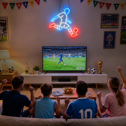 FULLOSUN Soccer Neon Sign, Dimmable LED Football Player Night Light, USB Powered for Man Cave Game Room Bedroom Party Wall Decor, Gift for Soccer Sports Lover Man Boy Teen Kid Birthday Christmas 🍁 All In One Marketplace Canada