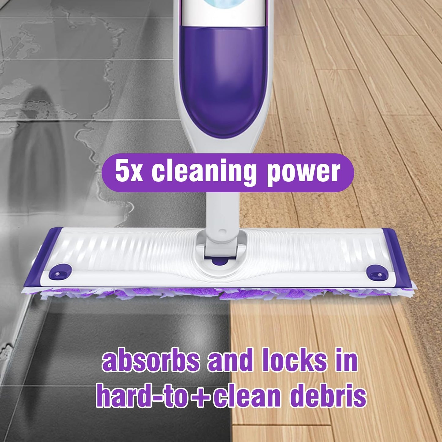 30 Pack Disposable Power Mop Refills Pads for Swiffer Power Mop,Spray Wet Pads Refill for Swiffer,Disposable Swifter Mopping Pads Refills for Multi-Surface Floor Cleaning (Purple-30) - Available at All In One Marketplace Canada