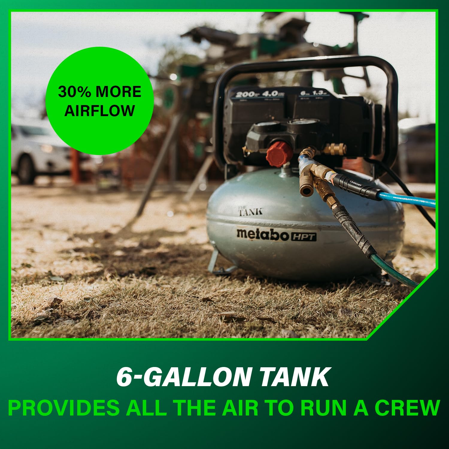Metabo HPT Air Compressor, THE Tank, Portable Pancake Air Compressor 200 PSI, 6 Gallon Tank, Versatile for Use with Framing, Siding, Finish, Brad or Roofing Nailers, EC914S Metabo HPT