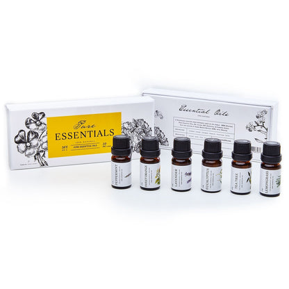 Essential Oils by Pure Essentials Aromatherapy Set - 6 x 10ML Oils for Diffusers, Home Care, Candle Making Scents, Fragrance, Humidifiers, Gifts - Peppermint, Tea Tree, Lavender, Eucalyptus, Orange 🍁 All In One Marketplace Canada