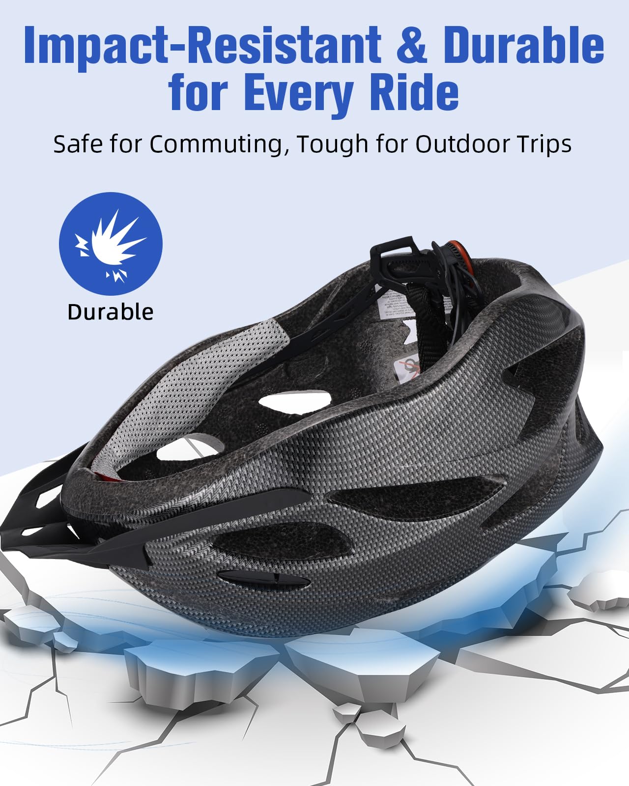 Zacro Bike Helmet Adult Men Women - CPSC Safety Certified Lightweight Bicycle Helmet with Detachable Sun Visor, Mountain Bike Helmet Suitable for Men Women Adults Youth