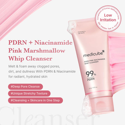 medicube PDRN Marshmallow Whip Cleanser | Face Wash, Cleansing Foam for Pore Care & Uneven Skin Tone | Gentle Daily Deep Cleansing | Hydrating and Nourishing Facial Cleanser | Korean Skincare - Available at All In One Marketplace Canada