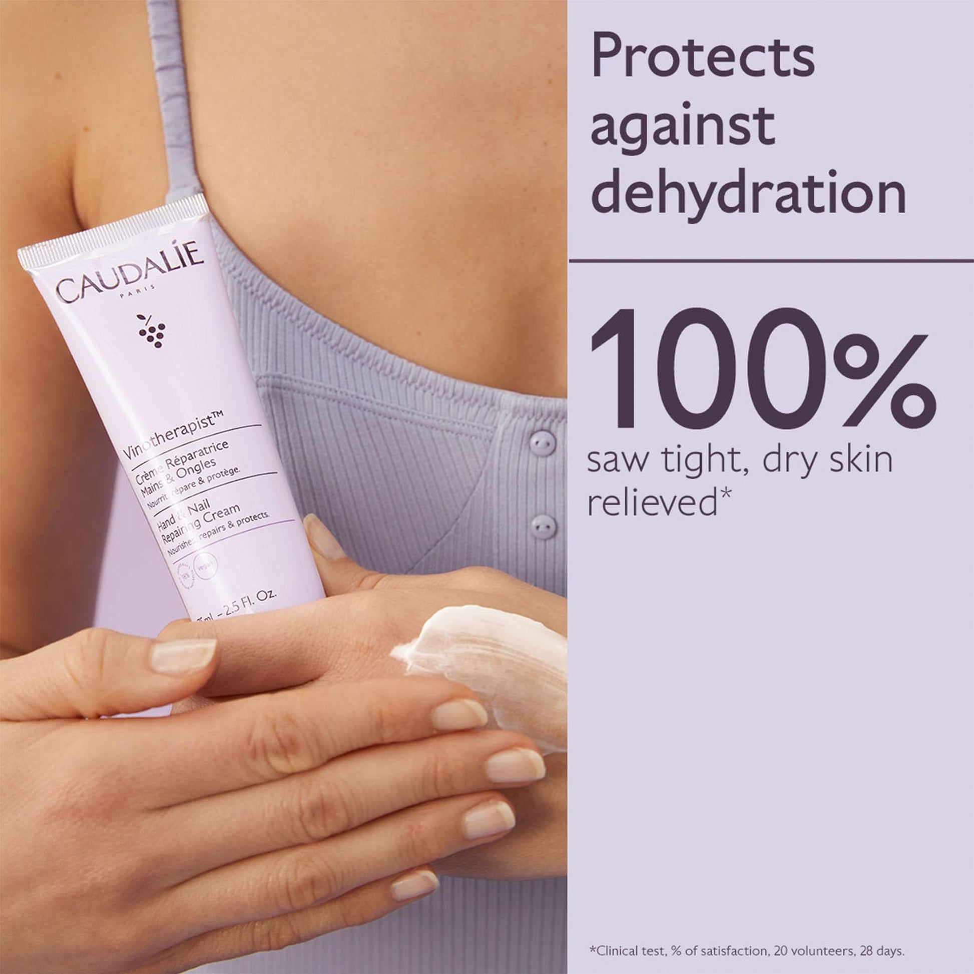 Caudalie Vinotherapist Hand and Nail Cream with Shea Butter and Grapeseed Oil, Vegan and Dermatologically Tested - 75 mL - Available at All In One Marketplace Canada