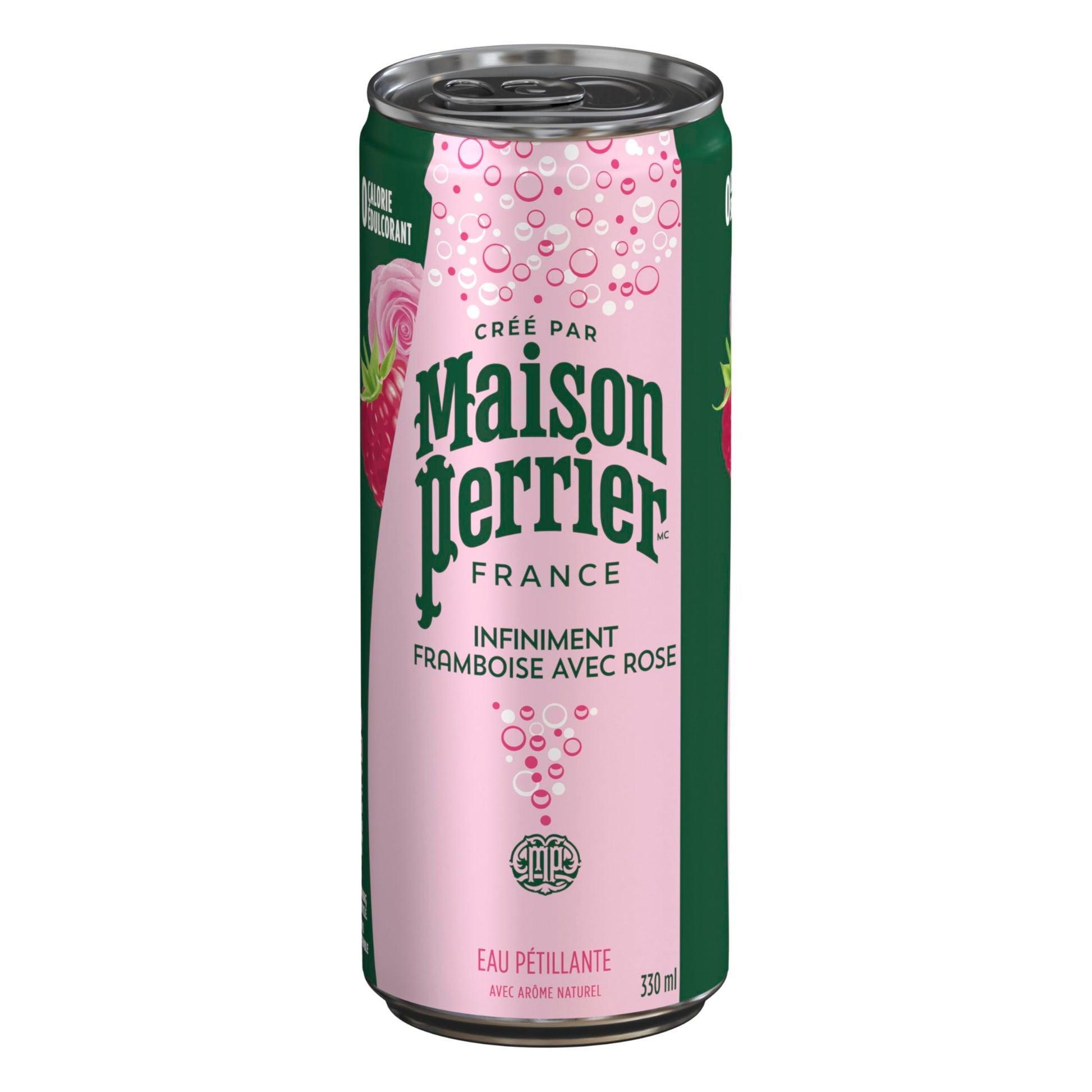 Maison Perrier Forever Raspberry with Rose Sparkling Water – 24 Pack, 330ml Cans