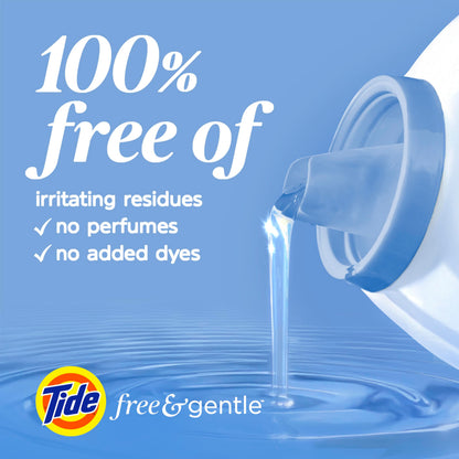 Tide Free & Gentle Liquid Laundry Detergent, Tide Laundry Detergent, Clean Laundry Detergent, 100 Loads, 3.9L