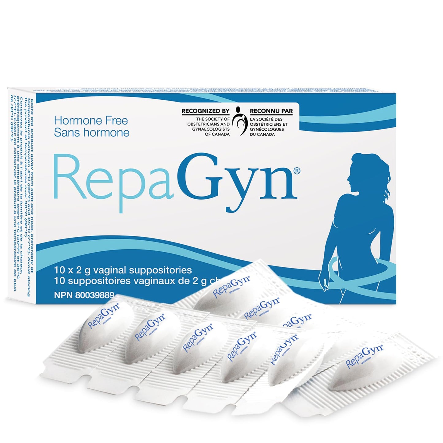 RepaGyn Vaginal Dryness Moisturizer - Helps Relieve Vaginal Dryness and Moisturizes Vaginal Tissue - Made with Hyaluronic Acid to Promote Healing of Vaginal Mucosa - Non-hormonal Natural Health Product - Available at All In One Marketplace Canada