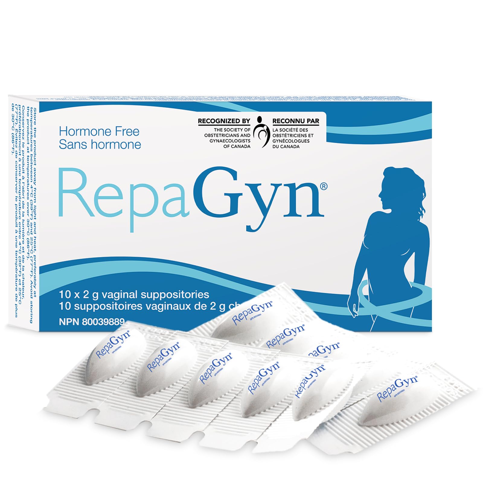 RepaGyn Vaginal Dryness Moisturizer - Helps Relieve Vaginal Dryness and Moisturizes Vaginal Tissue - Made with Hyaluronic Acid to Promote Healing of Vaginal Mucosa - Non-hormonal Natural Health Product - Available at All In One Marketplace Canada