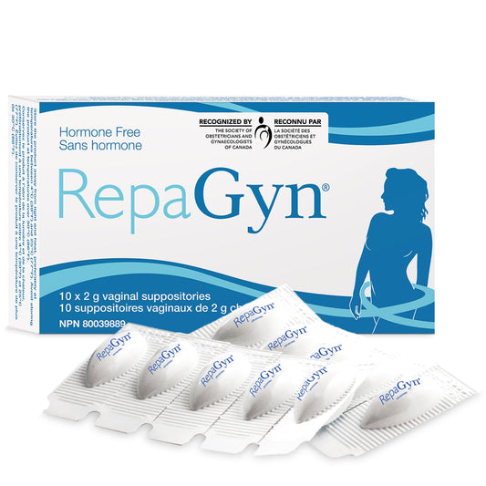 RepaGyn Vaginal Dryness Moisturizer - Helps Relieve Vaginal Dryness and Moisturizes Vaginal Tissue - Made with Hyaluronic Acid to Promote Healing of Vaginal Mucosa - Non-hormonal Natural Health Product - Available at All In One Marketplace Canada
