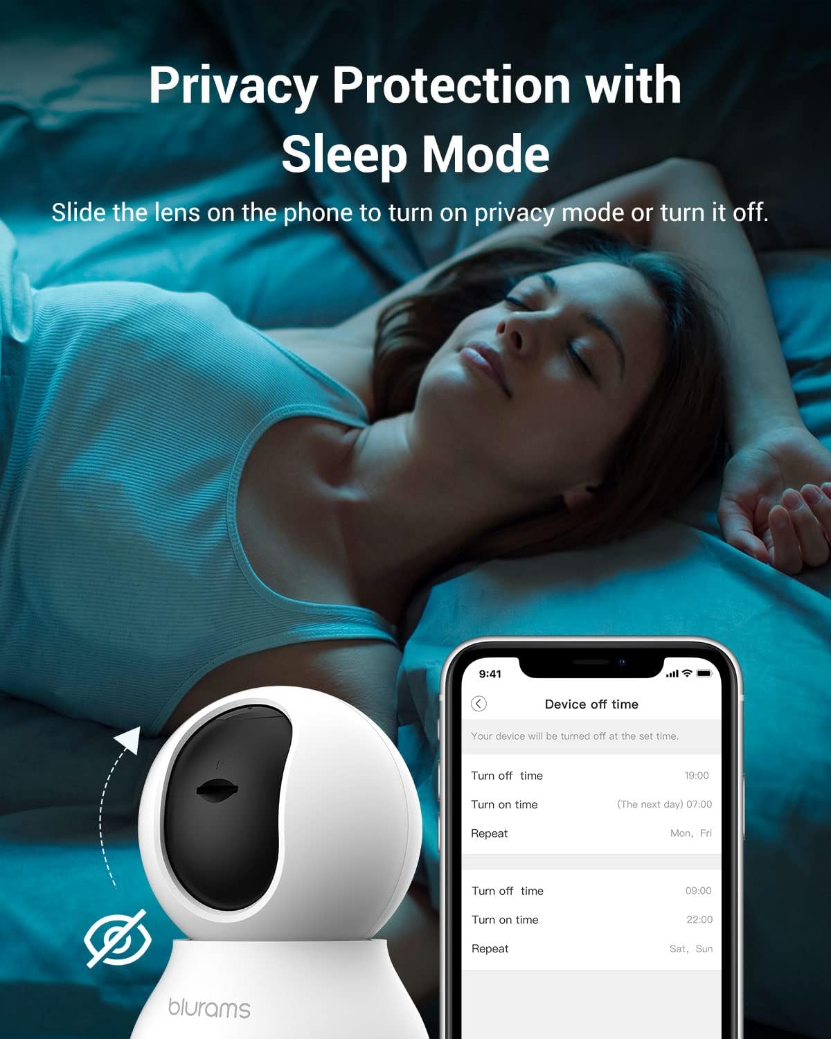 blurams Security Camera, 2K Indoor Camera 360-degree Pet Camera for Home Security w/ Motion Tracking, Phone App, 2-Way Audio, IR Night Vision, Siren, Works with Alexa & Google Assistant,White - Available at All In One Marketplace Canada