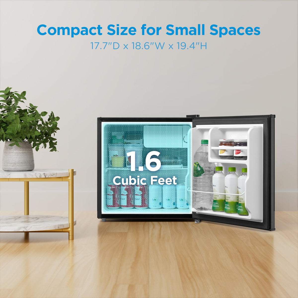 Midea 1.6 Cu.ft Mini Fridge, Energy Star Certified, Low Noise for Bedroom