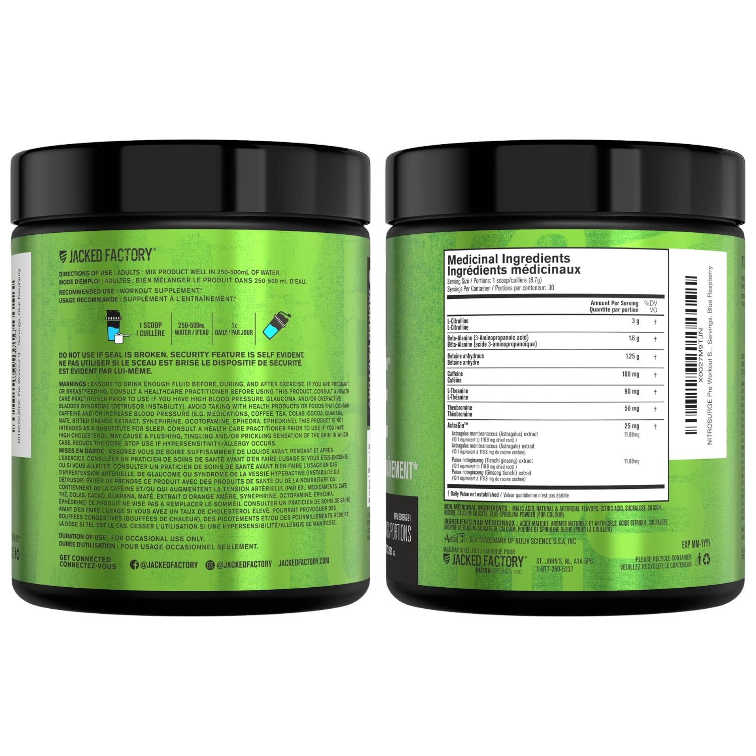 NITROSURGE Pre Workout Supplement - Endless Energy, Instant Strength Gains, Clear Focus, Intense Pumps - Nitric Oxide Booster & Powerful Preworkout Energy Powder - 30 Servings, Blue Raspberry