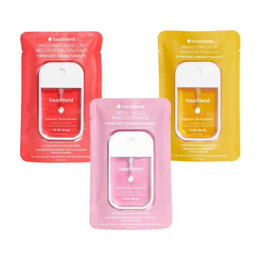 Touchland Hand Sanitizer Spray, Fruity Trio - 3 x 1 FL OZ