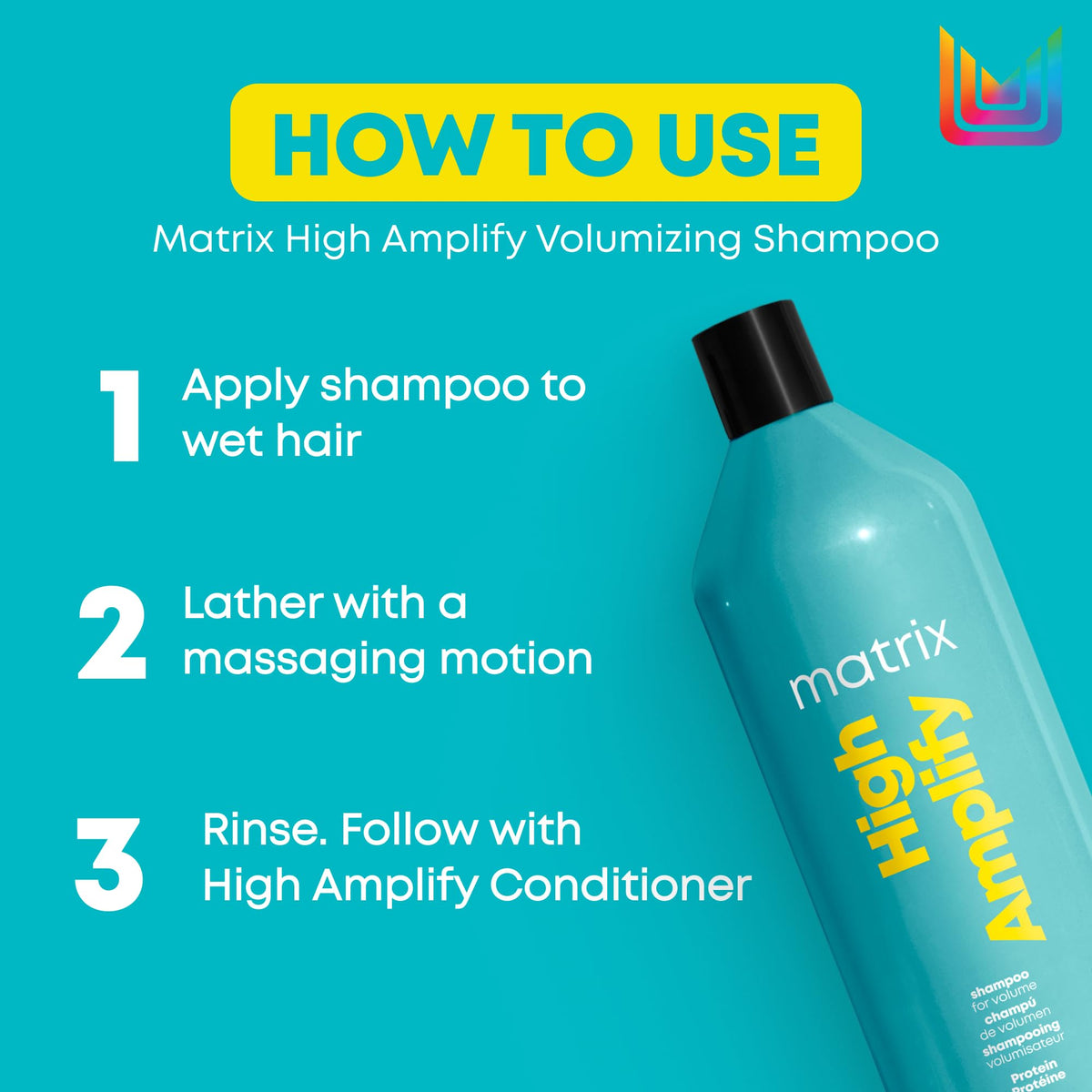 Matrix High Amplify Volumizing Shampoo, Instant Lift & Lasting Volume, Silicone-Free, Boost Structure in Fine, Limp Hair, Salon Professional Shampoo