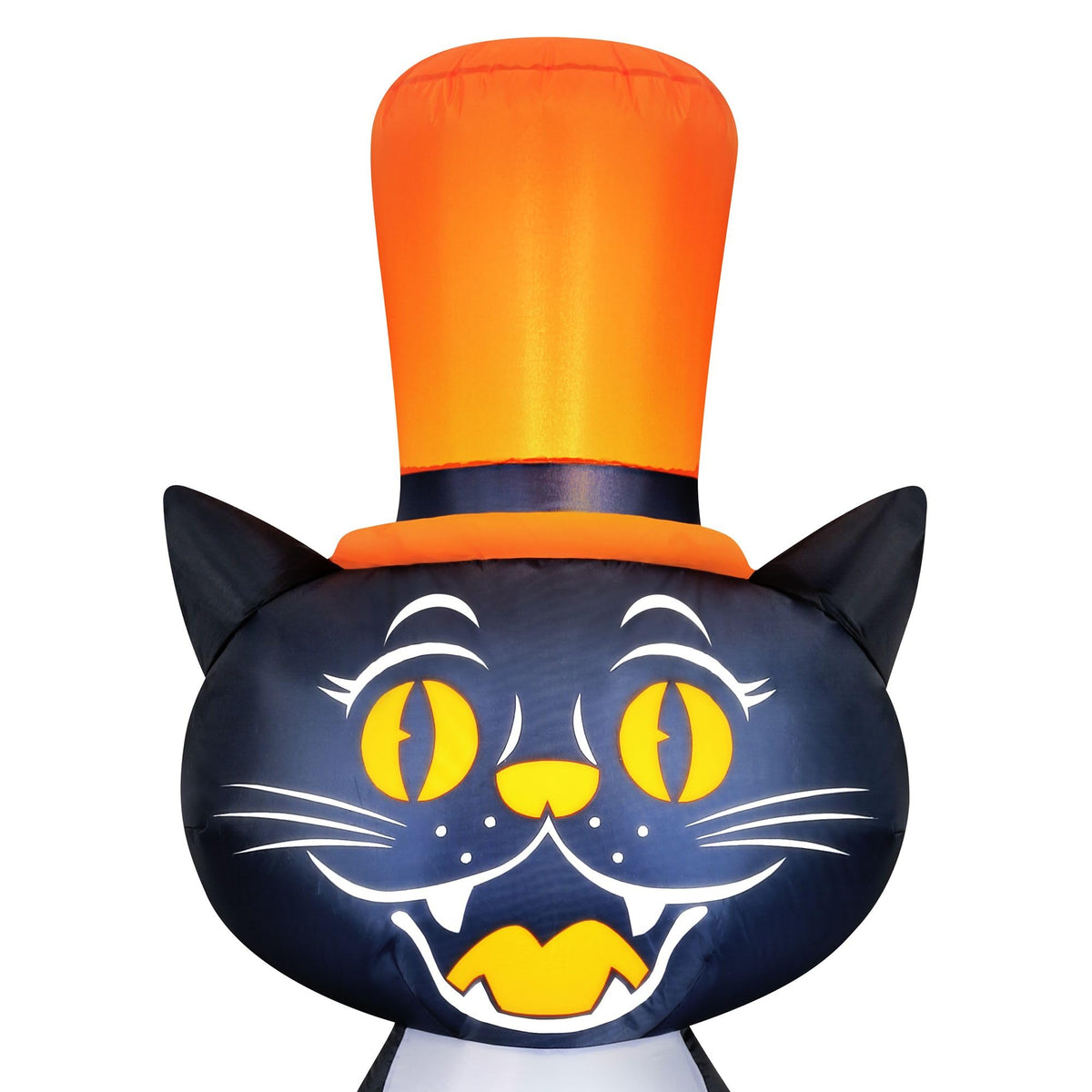 Chat noir gonflable de 1,5 mètre avec haut-de-forme pour Halloween