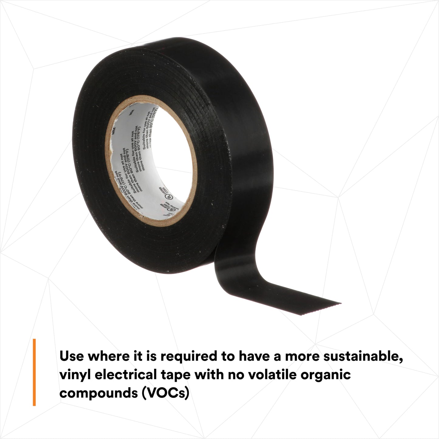 3M Temflex 165, Vinyl Colour Coding Electrical Tape, Black, 3/4in x 60ft, 10 Rolls 3M