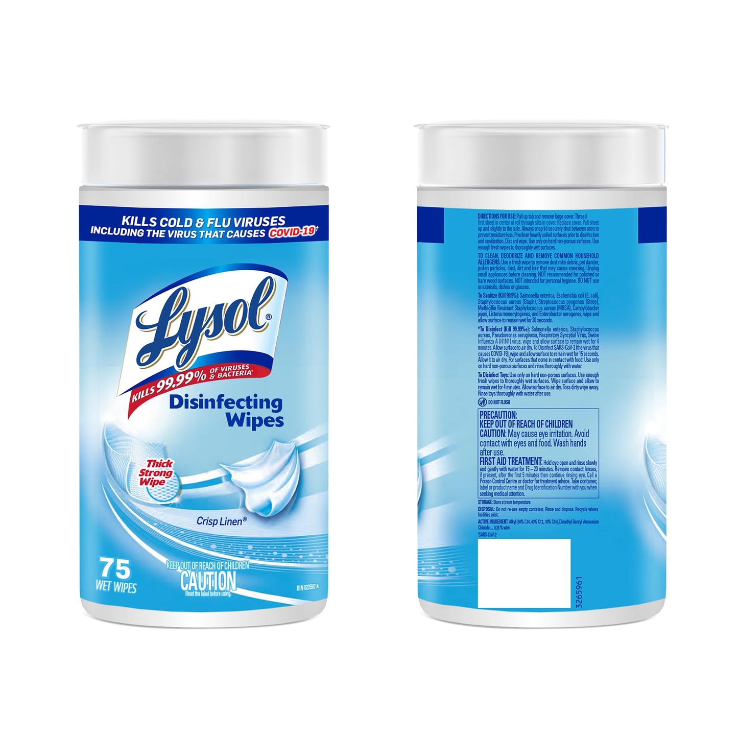 Lysol Disinfecting Wipes, Crisp Linen, Thick Strong Wipe, Kills 99.99% of Viruses & Bacteria, Bulk Pack of 6, 450 Count (6 x 75 count) 🍁 All In One Marketplace Canada