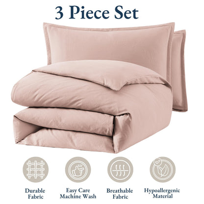 Queen Duvet Cover, Pre-Washed Soft Microfiber 3 Piece Set - Sepia Rose 🍁 All In One Marketplace Canada