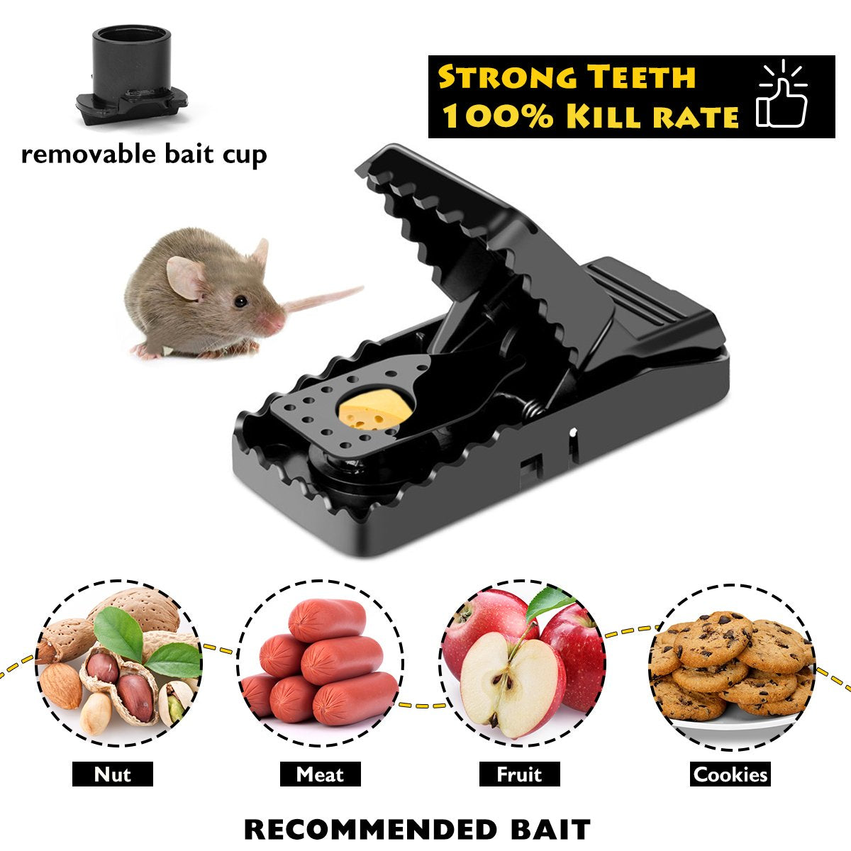 Mouse Trap, Mouse Traps that Work Mice Trap Outdoor Indoor Best Snap Traps for Mouse/Mice Safe and Reusable 6 Pack Quick Kill Mouse Traps
