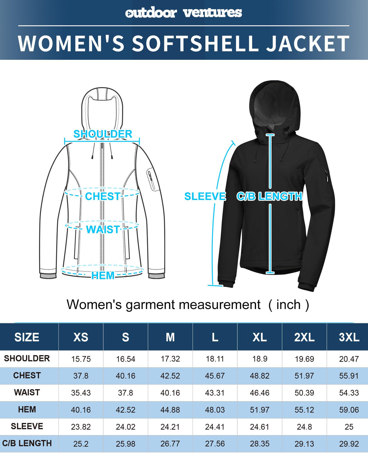 Outdoor Ventures Women's Softshell Jacket Fleece Lined Waterproof Rain Coat 🍁 All In One Marketplace Canada