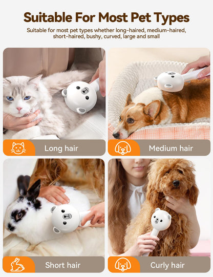 Cat Steam Brush, Cat Brushes for Indoor Cats with Release Button, Dual Speed Spray USB Rechargeable Cat Grooming Supplies, Cat Brush Shedding Suitable for All Long-haired and Short-haired Pets - Available at All In One Marketplace Canada