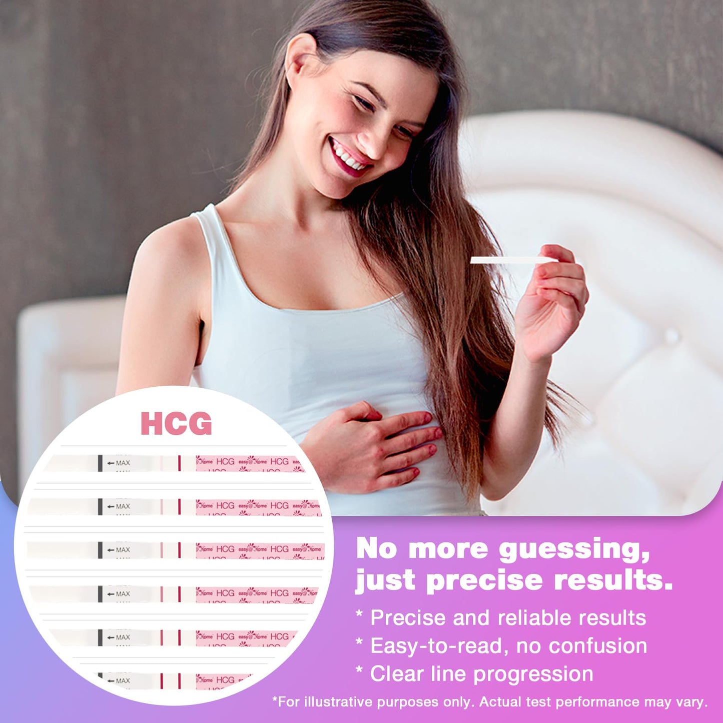 Easy@Home 50 Ovulation & 20 Pregnancy Test Strips Kits: Easy to Use Sensitive Accurate Reliable Fertility Predictor (Pink)