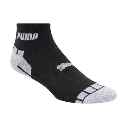 PUMA Men's 8 Pack Athletic Cushioned Quarter Crew Socks, Black/Grey, 10-13 PUMA