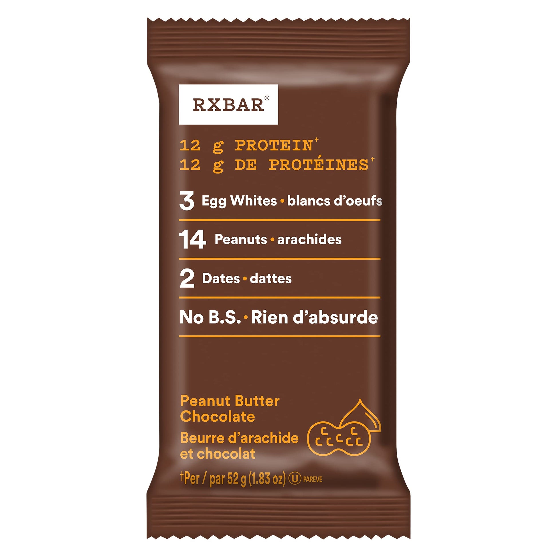RXBAR Peanut Butter Chocolate Protein Bars - 12 Pack (52g each)