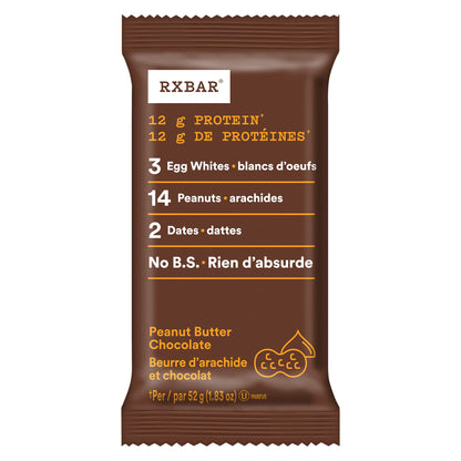 RXBAR Peanut Butter Chocolate Protein Bars - 12 Pack (52g each)