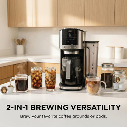Ninja DualBrew Coffee Maker | Grounds & Pods | Stainless Steel | GP161C
