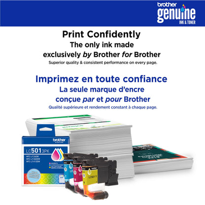 Brother Genuine LC5013PKS Standard Yield Cyan, Magenta, Yellow Ink Cartridges for Brother Printer MFC-J1260DW, MFC-J1360DW, MFC-J1410DW Brother