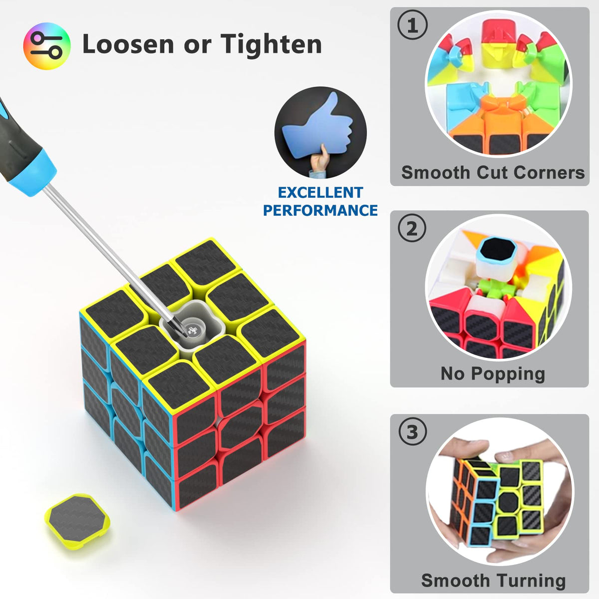 Vdealen Speed Cube Set, Puzzle Cube Bundle of 2x2x2 3x3x3 4x4x4 Pyramid Magic Cube Set, Birthday Party Christmas Stocking Stuffers Gift for Kids Teens Adults(Carbon Fiber Sticker) 🍁 All In One Marketplace Canada