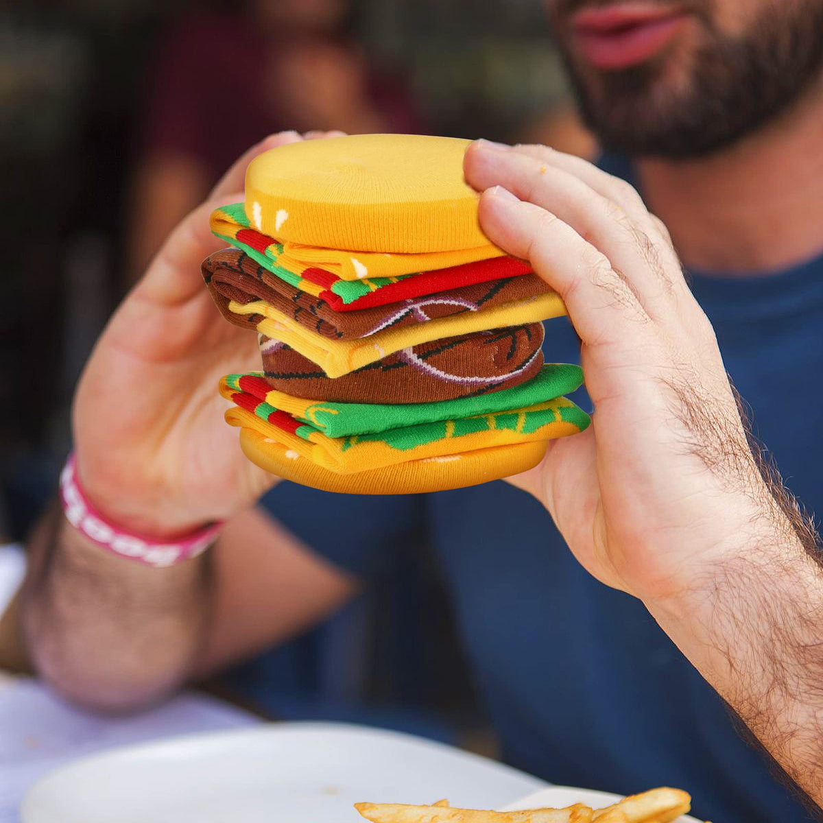 Funny Burger Socks Box, 2 Pairs Novelty Food Gifts for Men Women Teens Dad 🍁 All In One Marketplace Canada
