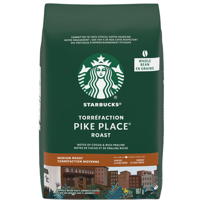 Starbucks Pike Place Medium Roast Whole Bean Coffee, 907g