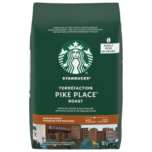 Starbucks Pike Place Medium Roast Whole Bean Coffee, 907g