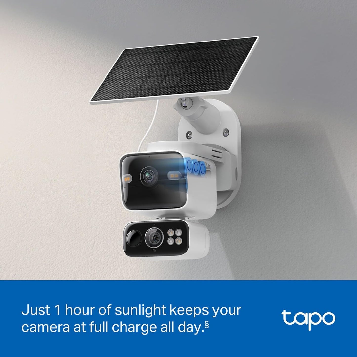 Tapo 2K Dual Lens 360° Pan/Tilt Security Battery Camera Wireless w/Solar Panel, 165° Wide View + 6mm Telephoto, Free Person/Vehicle Detection, SD/Cloud Storage, Works w/Alexa & Google (Tapo C645D KIT)