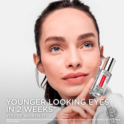 L’Oréal Paris 2.5% Hyaluronic Acid & Caffeine Plumping Eye Serum, Brightens Look of Dark Circles, Reduces Look of Crow's Feet & Wrinkles, Revitalift, For All Skin Tones & Types, Fragrance Free, 20ml L'Oreal Paris