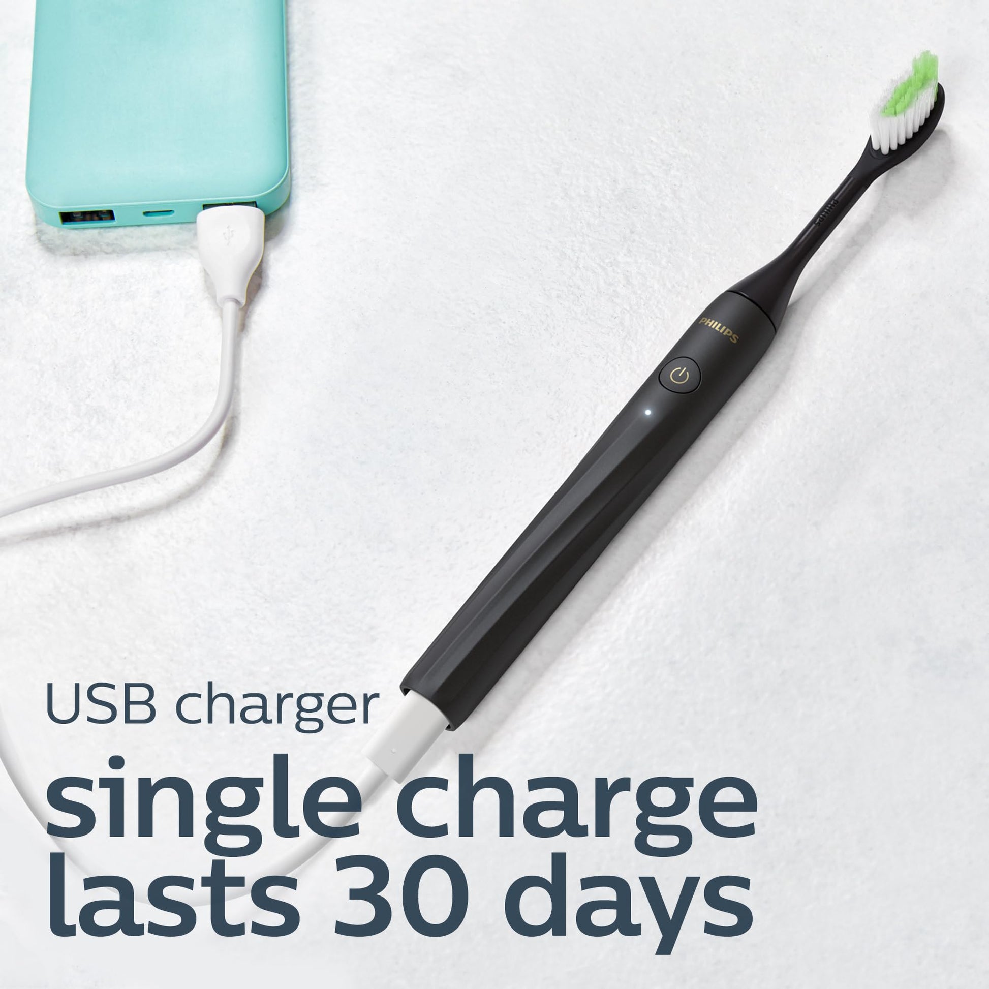 Philips One by Sonicare Rechargeable Toothbrush, 1 Brush Head, Black Philips Sonicare