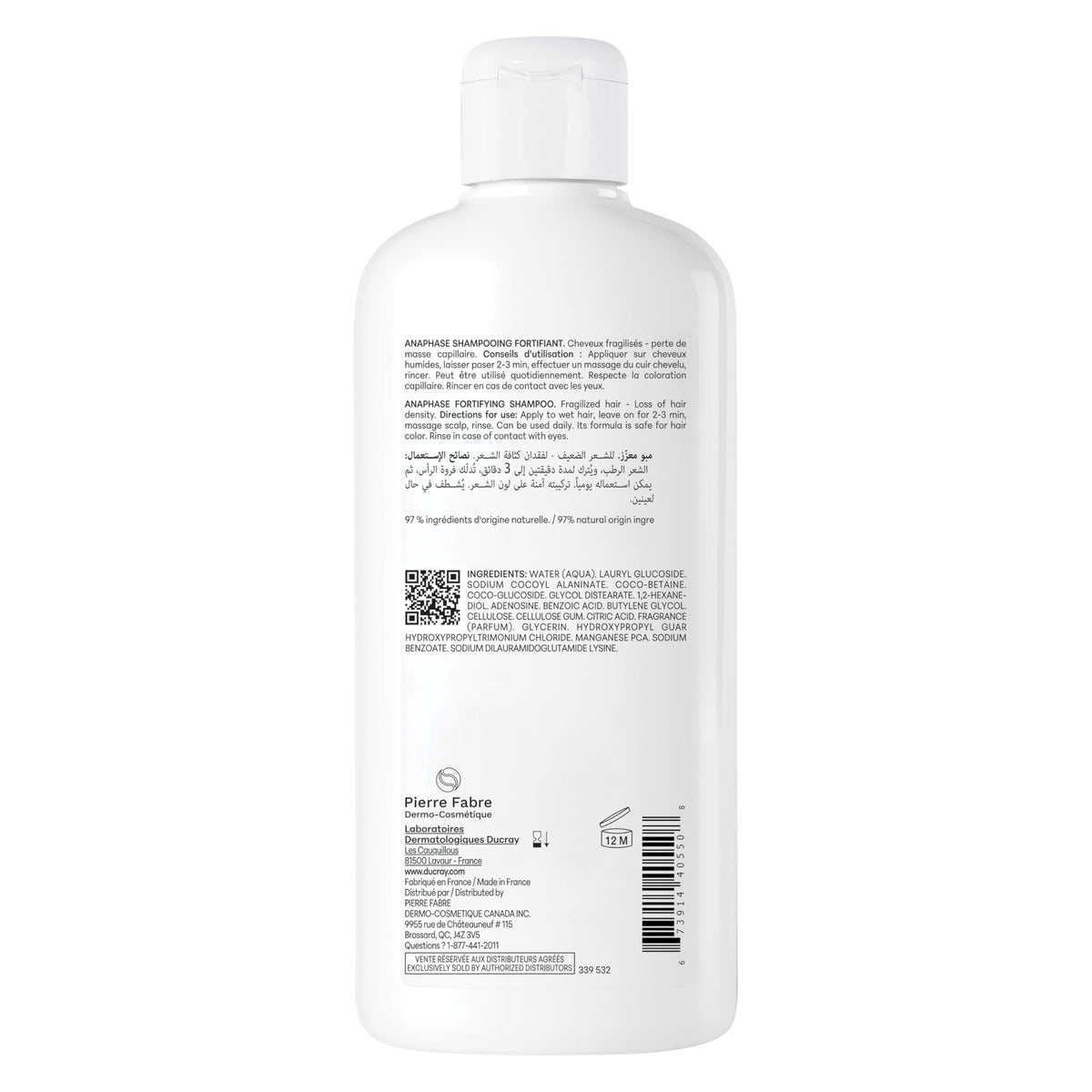 Ducray Anaphase Creastim Shampoo, Reactional Hair Thinning, 400 ml
