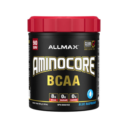 ALLMAX AMINOCORE BCAA Powder, Blue Raspberry, 90 Servings, 1035 g ALLMAX