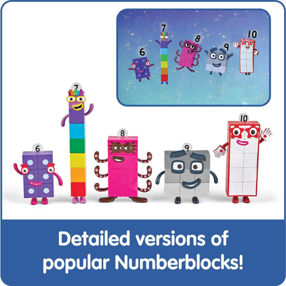 hand2mind Numberblocks Friends Six to Ten, Toy Figures Collectibles, Small Cartoon Figurines for Kids, Mini Action Figures, Character Figures, Play Figure Playsets, Imaginative Play Toys hand2mind
