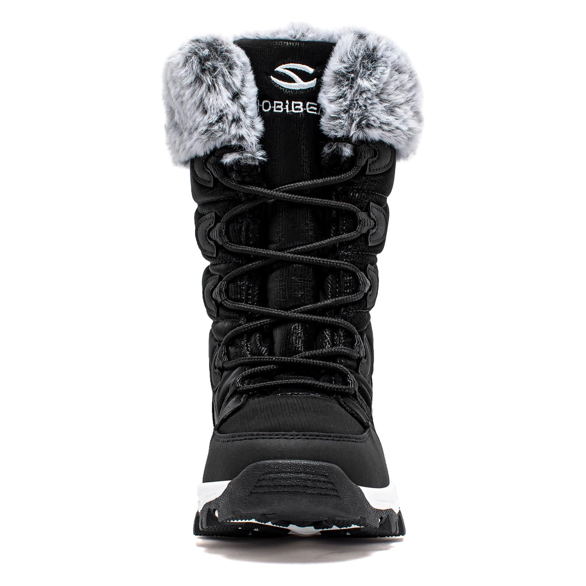 HOBIBEAR Women's Waterproof Winter Snow Boots Lightweight Warm Faux Fur Lined Mid-Calf Booties（Black/New,8) 🍁 All In One Marketplace Canada