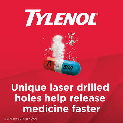Tylenol Extra Strength Pain Reliever Medicine for Headache, Back Pain and to Reduce Fever, Acetaminophen Rapid Release Gelcaps, 500mg, 120 Gelcaps