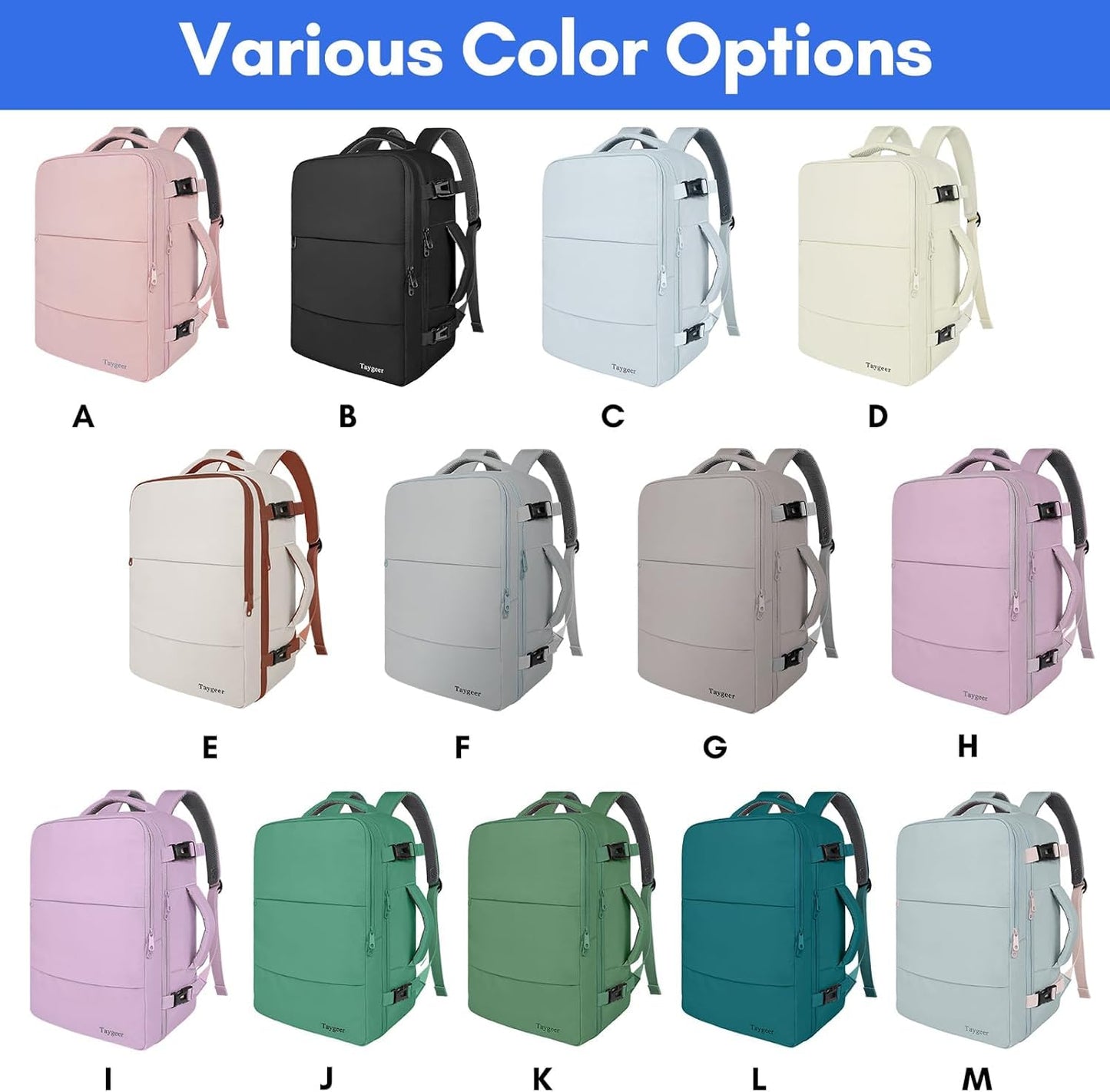 Travel Laptop Backpack, Airplane Approved Travel Backpack Suitcase For Men Women, Lightweight College 35l Luggage Bag 15.6 inch Laptop Backpack Gifts For Casual Business, Black