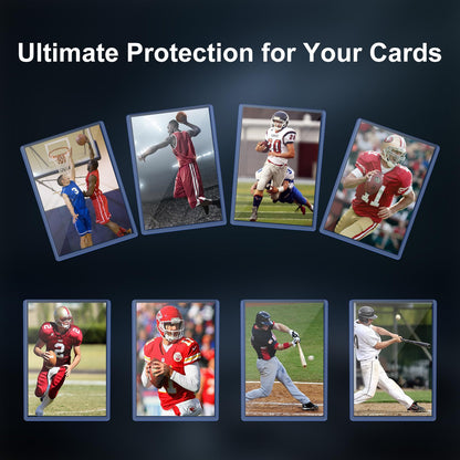 200 Card Sleeves Top Loaders for Cards, 3"x4" Hockey Card Protectors Hard Plastic, Trading Card Sleeves Fit for Hockey and Game Cards (100 Toploaders + 100 Soft Sleeves)