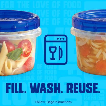 Ziploc Twist N Loc Reusable Containers, Leak-Proof Lid, Keeps Food Fresh, BPA Free, Microwave, Freezer and Dishwasher Safe Food Storage for Lunch and Leftovers, 9 Containers, 2 Cup Capacity - Available at All In One Marketplace Canada