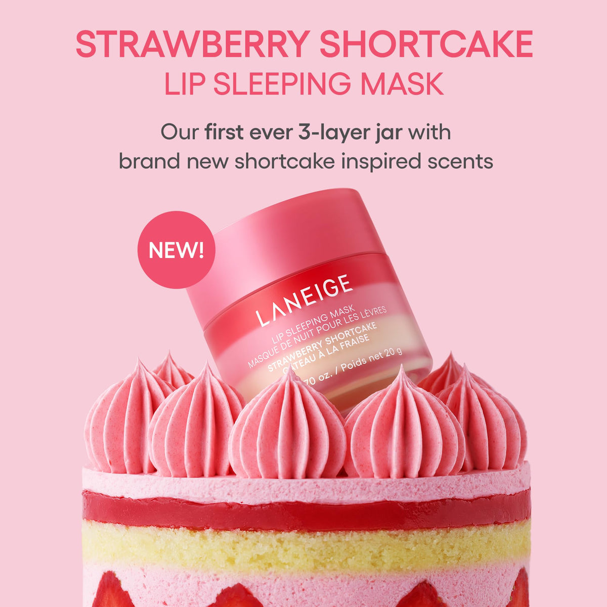 Coffret trio Laneige Berry Sweet | Masque de nuit pour les lèvres Strawberry Shortcake et mini baumes Lip Glowy en parfums Berry et Vanilla