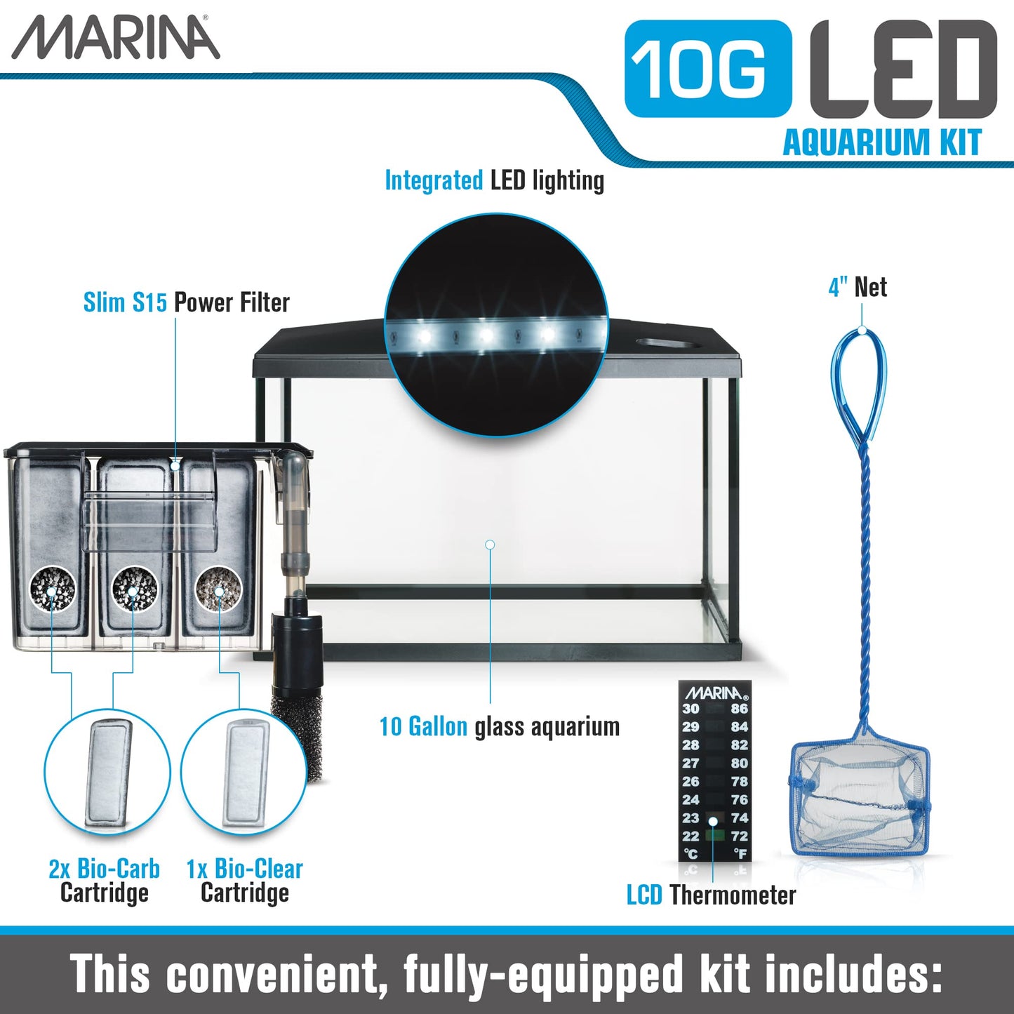 Marina LED Aquarium Kit, 10 Gallon, (15256A1) 🍁 All In One Marketplace Canada Marina