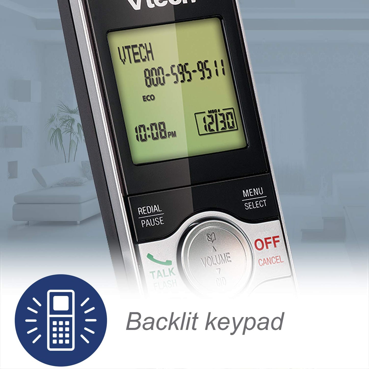 VTech DECT 6.0 Four Handset Cordless Phones with Caller ID, Backlit Keypads and Screens, Full Duplex Handset Speakerphones, Call Block, (Non ITAD Version) Silver/Black - CS6919-4 🍁 All In One Marketplace Canada