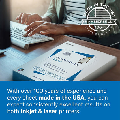 Hammermill Printer Paper, Laser Print Copy Paper, 32lb, 8.5 x 11, Letter, 98 Bright - 1 Pack / 500 Sheets (104646R) Hammermill