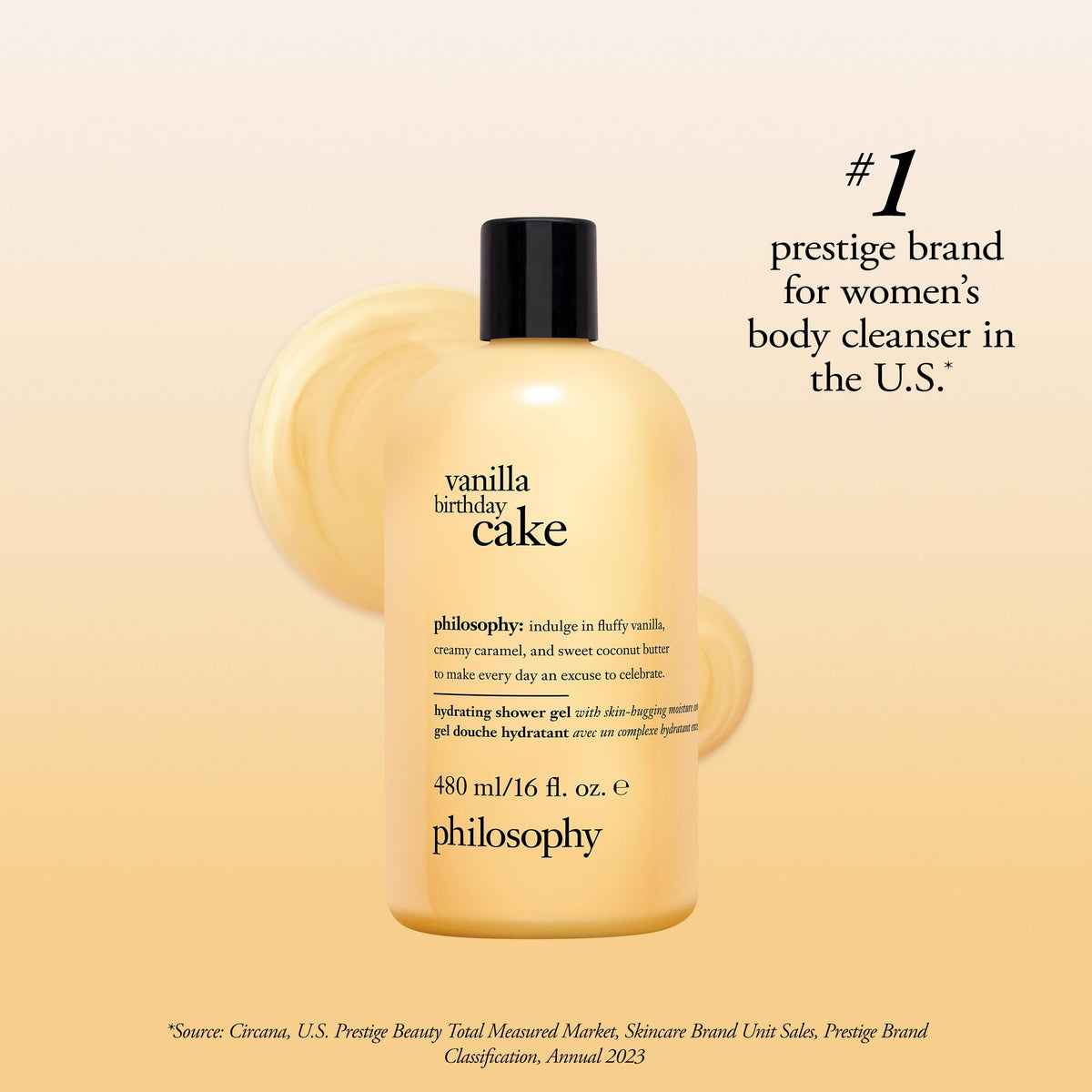 philosophy hydrating shower gel vanilla birthday cake, 480ml (16oz)